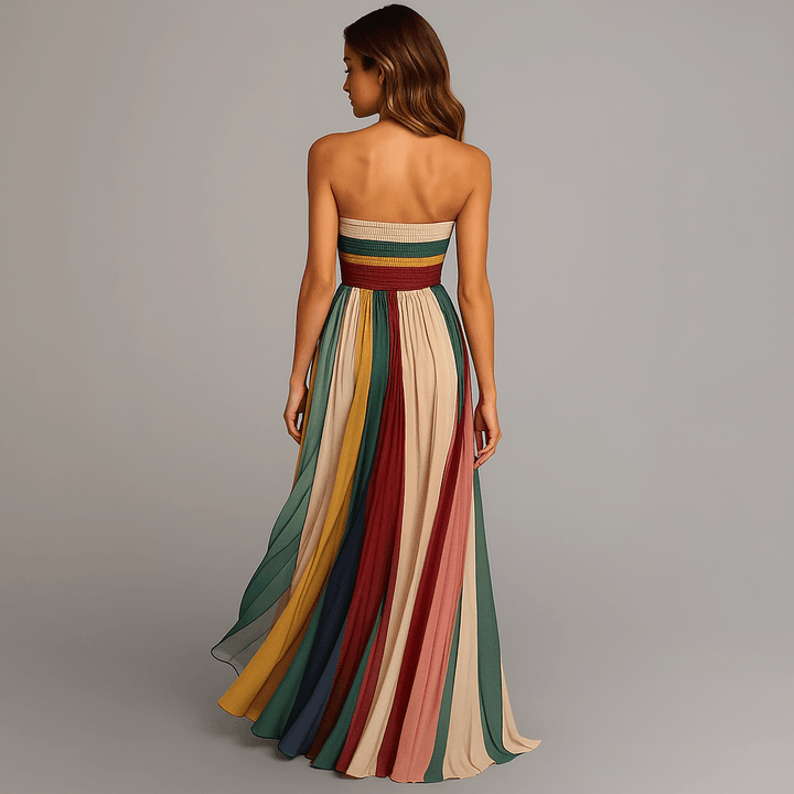 Women's Pleated Maxi Dress – Elegant Glam Holiday Party Wedding Guest Dress